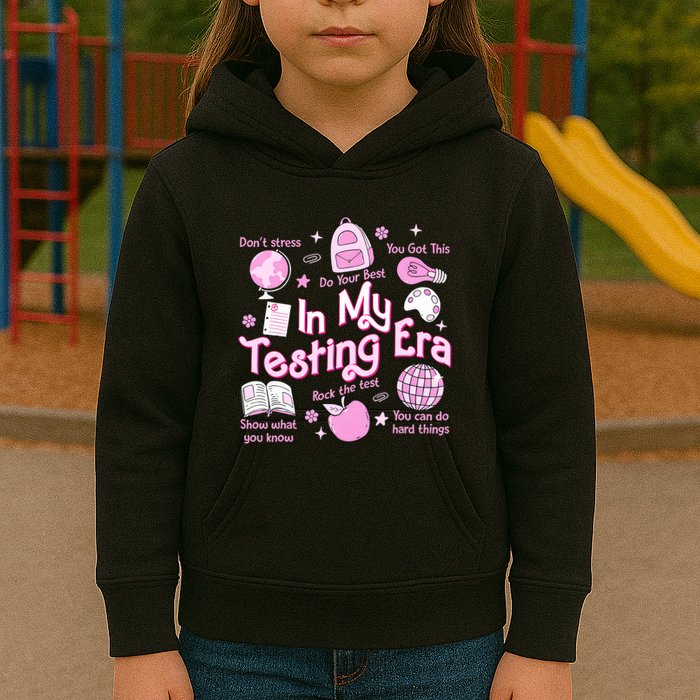 In My Testing Era Teachers Student Rock The Test Testing Day Kids Hoodie