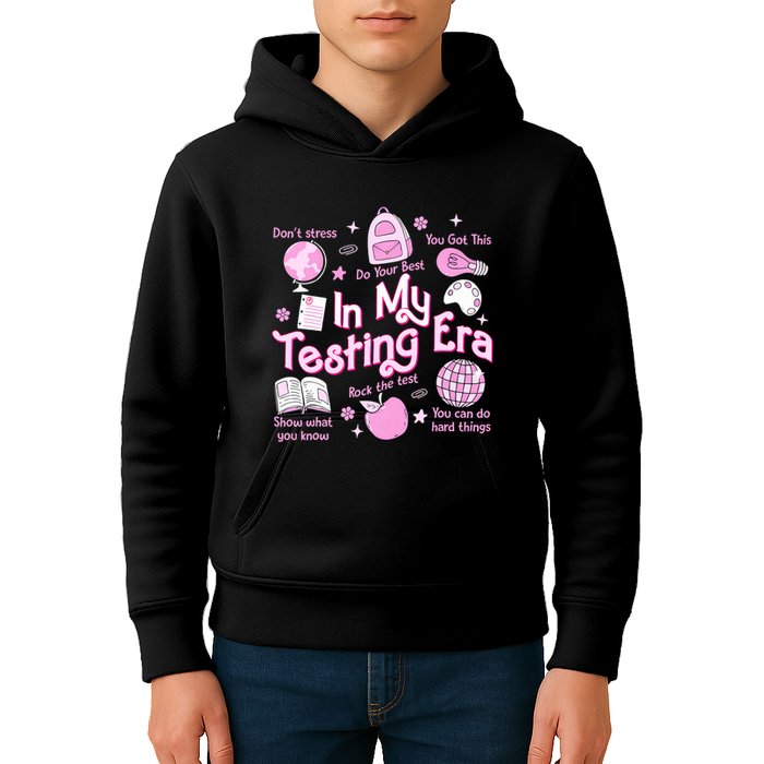 In My Testing Era Teachers Student Rock The Test Testing Day Kids Hoodie
