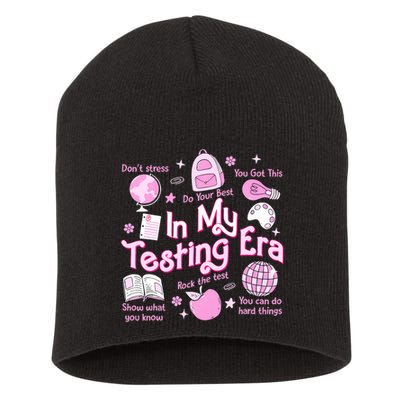 In My Testing Era Teachers Student Rock The Test Testing Day Short Acrylic Beanie