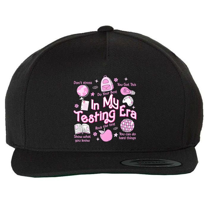In My Testing Era Teachers Student Rock The Test Testing Day Wool Snapback Cap