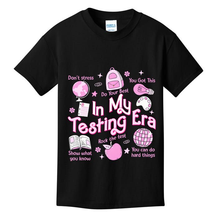 In My Testing Era Teachers Student Rock The Test Testing Day Kids T-Shirt