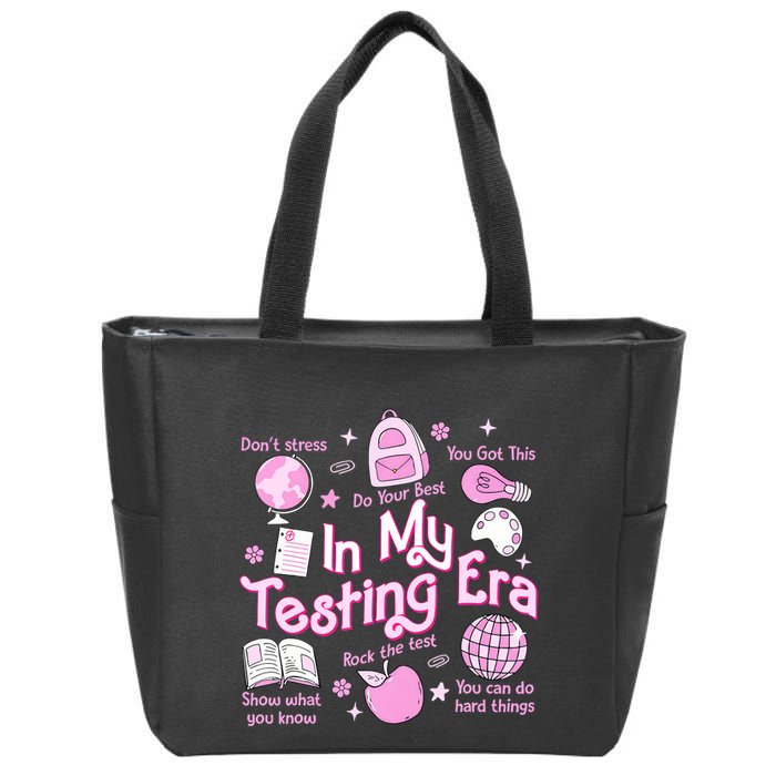 In My Testing Era Teachers Student Rock The Test Testing Day Zip Tote Bag