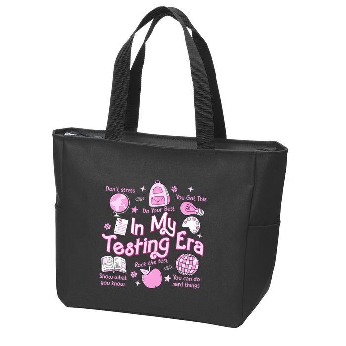 In My Testing Era Teachers Student Rock The Test Testing Day Zip Tote Bag