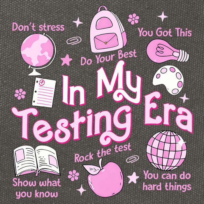 In My Testing Era Teachers Student Rock The Test Testing Day Cotton Canvas Backpack