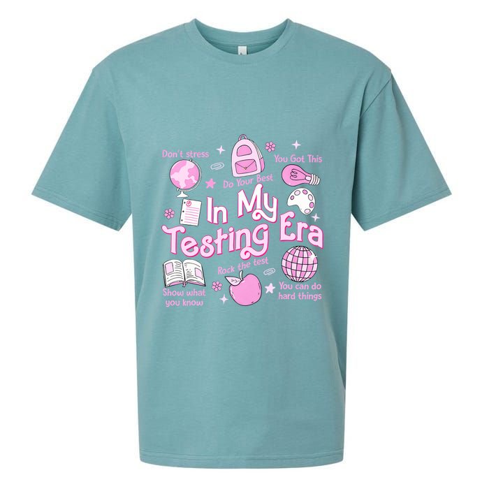 In My Testing Era Teachers Student Rock The Test Testing Day Sueded Cloud Jersey T-Shirt
