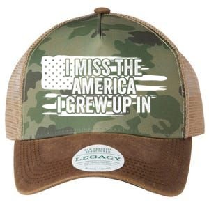 I Miss The America I Grew Up In Retro Distressed Us Flag Funny Gift Legacy Tie Dye Trucker Hat