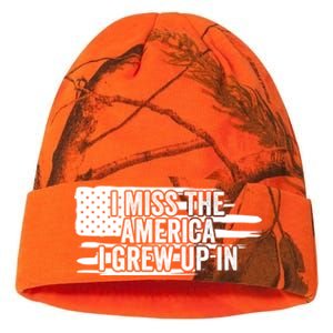 I Miss The America I Grew Up In Retro Distressed Us Flag Funny Gift Kati Licensed 12" Camo Beanie