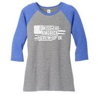 I Miss The America I Grew Up In Retro Distressed Us Flag Funny Gift Women's Tri-Blend 3/4-Sleeve Raglan Shirt