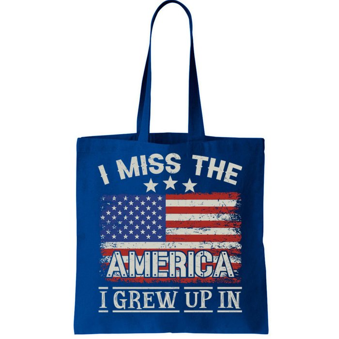 I Miss The America I Grew Up In Vintage American Usa Flag Gift Tote Bag