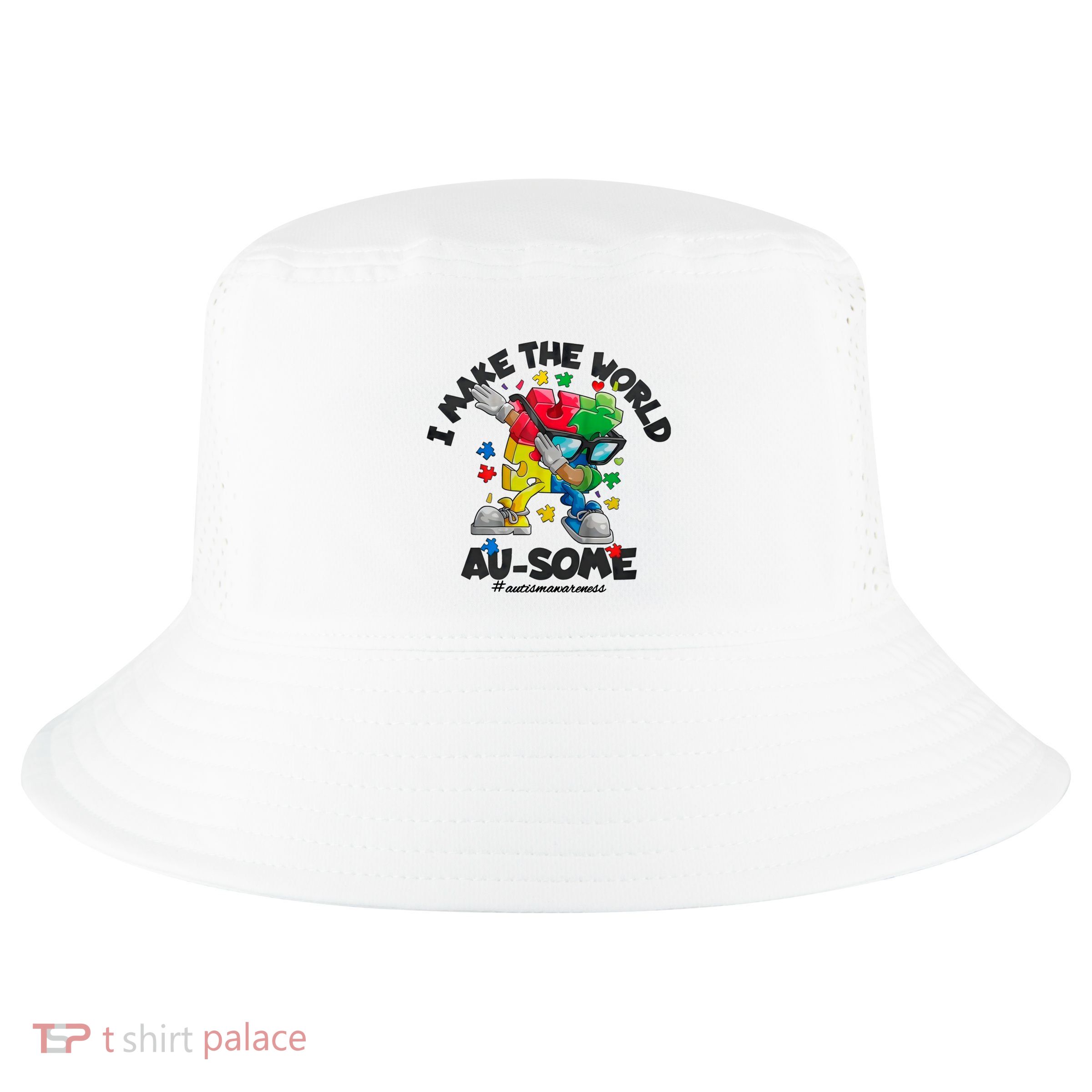 I Make The World Ausome Puzzle Piece Cool Comfort Performance Bucket Hat