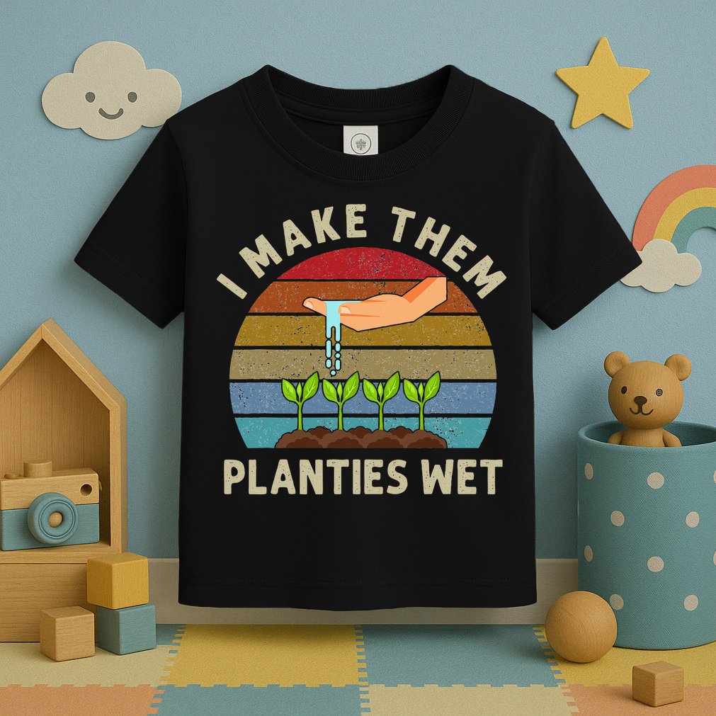 I Make Them Planties Wet Retro Funny Gardening Plants Lovers Toddler T-Shirt
