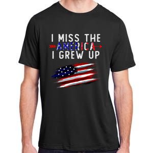 I Miss The America I Grew Up In Distress American Flag Adult ChromaSoft Performance T-Shirt