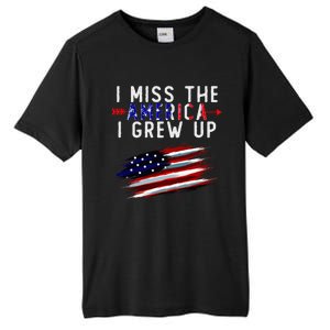 I Miss The America I Grew Up In Distress American Flag Tall Fusion ChromaSoft Performance T-Shirt