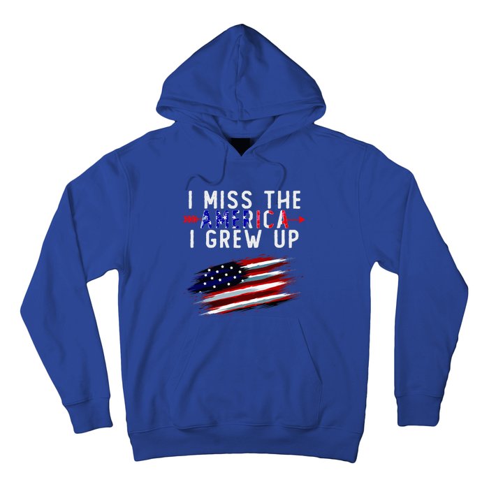 I Miss The America I Grew Up In Distress American Flag Hoodie