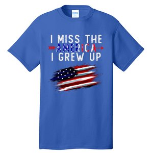 I Miss The America I Grew Up In Distress American Flag Tall T-Shirt