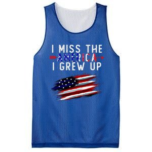 I Miss The America I Grew Up In Distress American Flag Mesh Reversible Basketball Jersey Tank