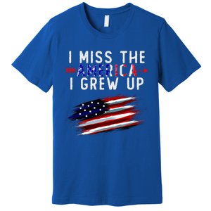 I Miss The America I Grew Up In Distress American Flag Premium T-Shirt