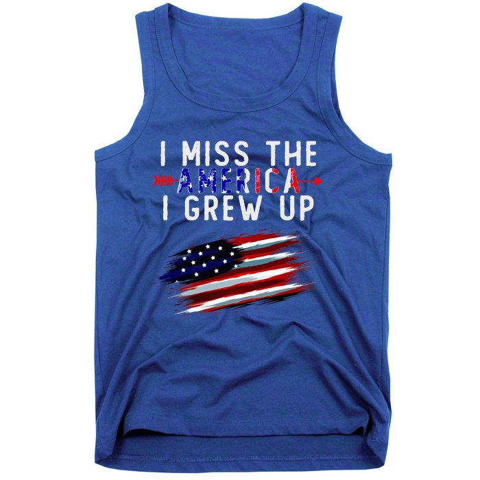 I Miss The America I Grew Up In Distress American Flag Tank Top