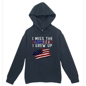 I Miss The America I Grew Up In Distress American Flag Urban Pullover Hoodie