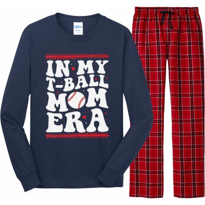 In My T Ball Mom Era Groovy Funny Ball Mom Mothers Day Long Sleeve Pajama Set