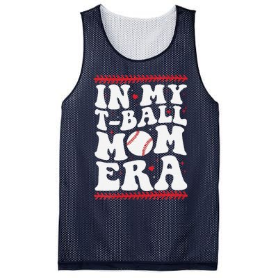 In My T Ball Mom Era Groovy Funny Ball Mom Mothers Day Mesh Reversible Basketball Jersey Tank