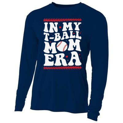 In My T Ball Mom Era Groovy Funny Ball Mom Mothers Day Cooling Performance Long Sleeve Crew