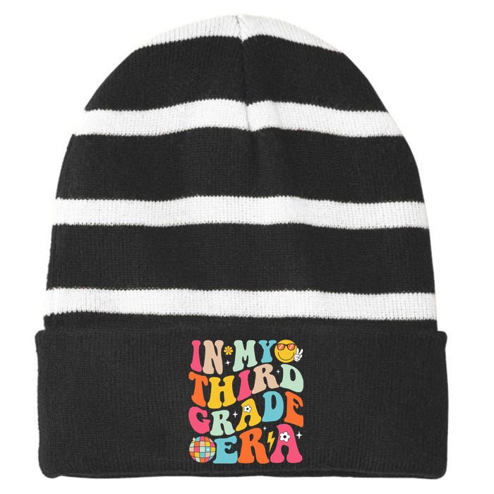 In My Third Grade Era Back To School 3rd Grade Striped Beanie with Solid Band