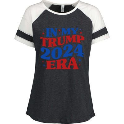 In My Trump 2024 Era Enza Ladies Jersey Colorblock Tee