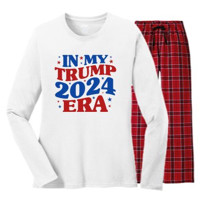 In My Trump 2024 Era Women's Long Sleeve Flannel Pajama Set 