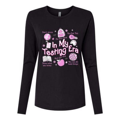 In My Testing Era Teachers Student Rock The Test Testing Day Womens Cotton Relaxed Long Sleeve T-Shirt