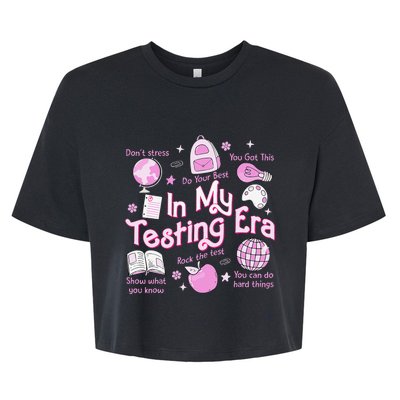 In My Testing Era Teachers Student Rock The Test Testing Day Bella+Canvas Jersey Crop Tee