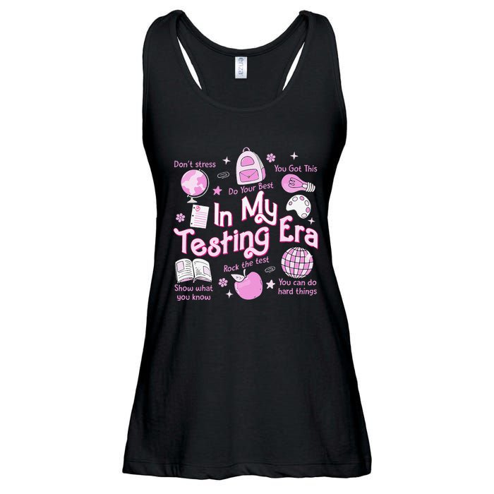 In My Testing Era Teachers Student Rock The Test Testing Day Ladies Essential Flowy Tank