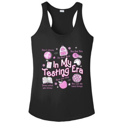 In My Testing Era Teachers Student Rock The Test Testing Day Ladies PosiCharge Competitor Racerback Tank