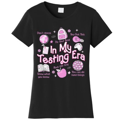 In My Testing Era Teachers Student Rock The Test Testing Day Women's T-Shirt