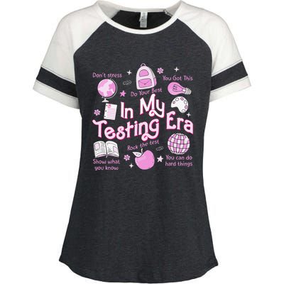 In My Testing Era Teachers Student Rock The Test Testing Day Enza Ladies Jersey Colorblock Tee