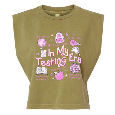 In My Testing Era Teachers Student Rock The Test Testing Day Garment-Dyed Women's Muscle Tee