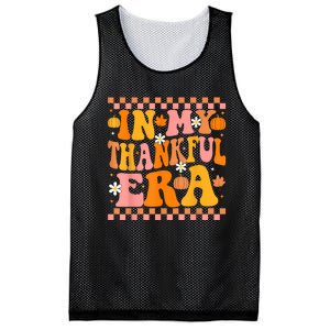 In My Thankful Era Fall Pumpkin Autumn Groovy Thanksgiving Mesh Reversible Basketball Jersey Tank