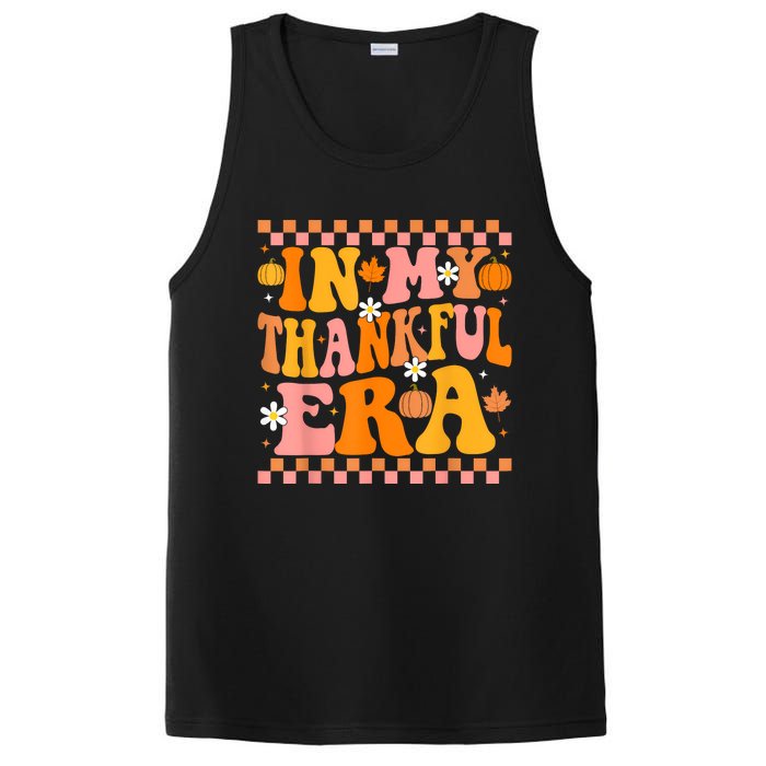 In My Thankful Era Fall Pumpkin Autumn Groovy Thanksgiving PosiCharge Competitor Tank