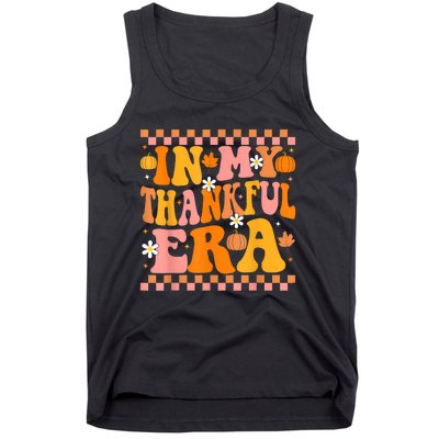 In My Thankful Era Fall Pumpkin Autumn Groovy Thanksgiving Tank Top