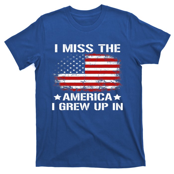 I Miss The America I Grew Up In American Flag Vintage Gift T-Shirt