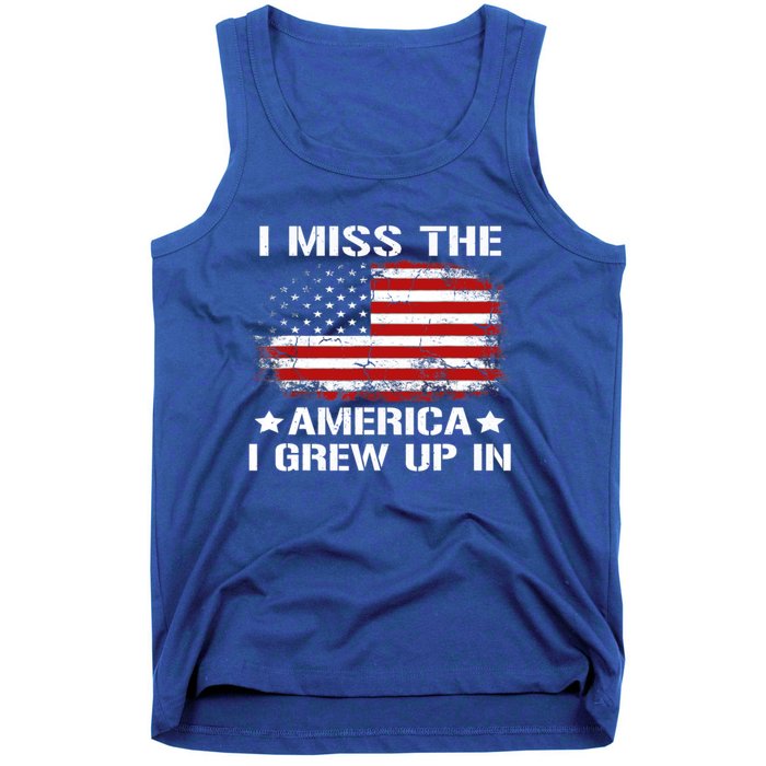 I Miss The America I Grew Up In American Flag Vintage Gift Tank Top