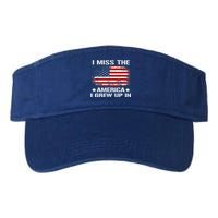 I Miss The America I Grew Up In American Flag Vintage Gift Valucap Bio-Washed Visor