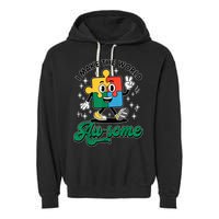 I Make The World Au-Some Autism Puzzle Boy Support Garment-Dyed Fleece Hoodie