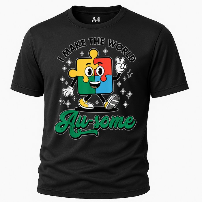 I Make The World Au-Some Autism Puzzle Boy Support Performance Shirt