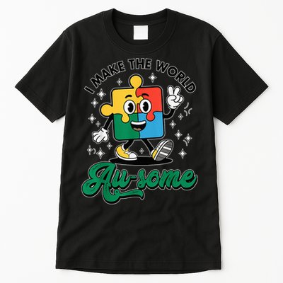 I Make The World Au-Some Autism Puzzle Boy Support Tall T-Shirt