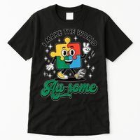 I Make The World Au-Some Autism Puzzle Boy Support Tall T-Shirt
