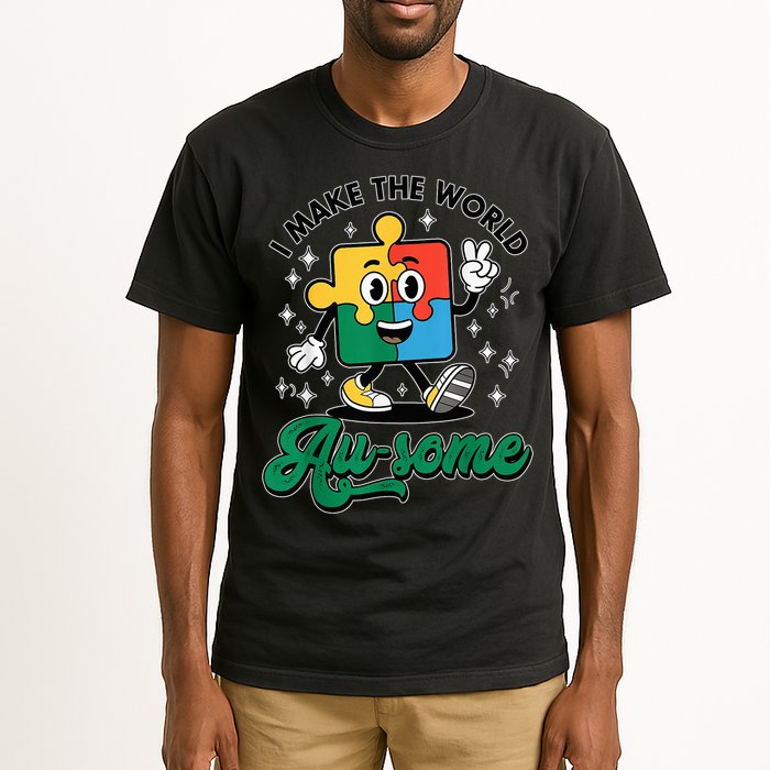 I Make The World Au-Some Autism Puzzle Boy Support Tall T-Shirt