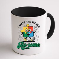 I Make The World Au-Some Autism Puzzle Boy Support Mug