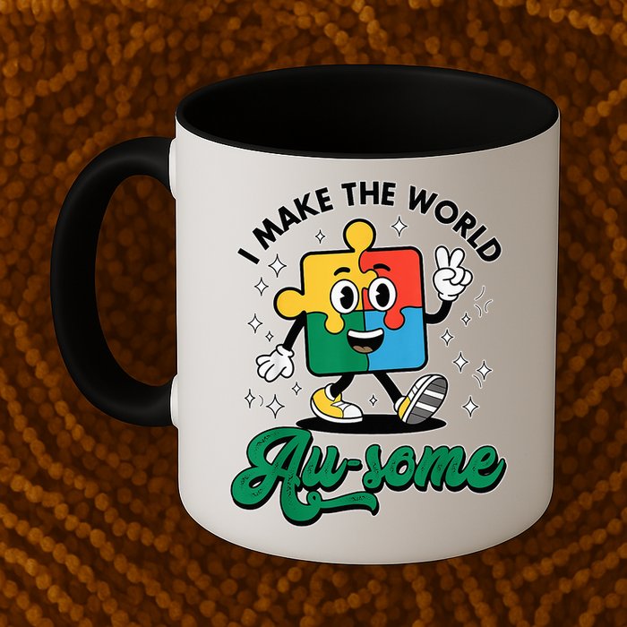 I Make The World Au-Some Autism Puzzle Boy Support Mug