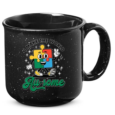 I Make The World Au-Some Autism Puzzle Boy Support 15oz Campfire Ceramic Mug
